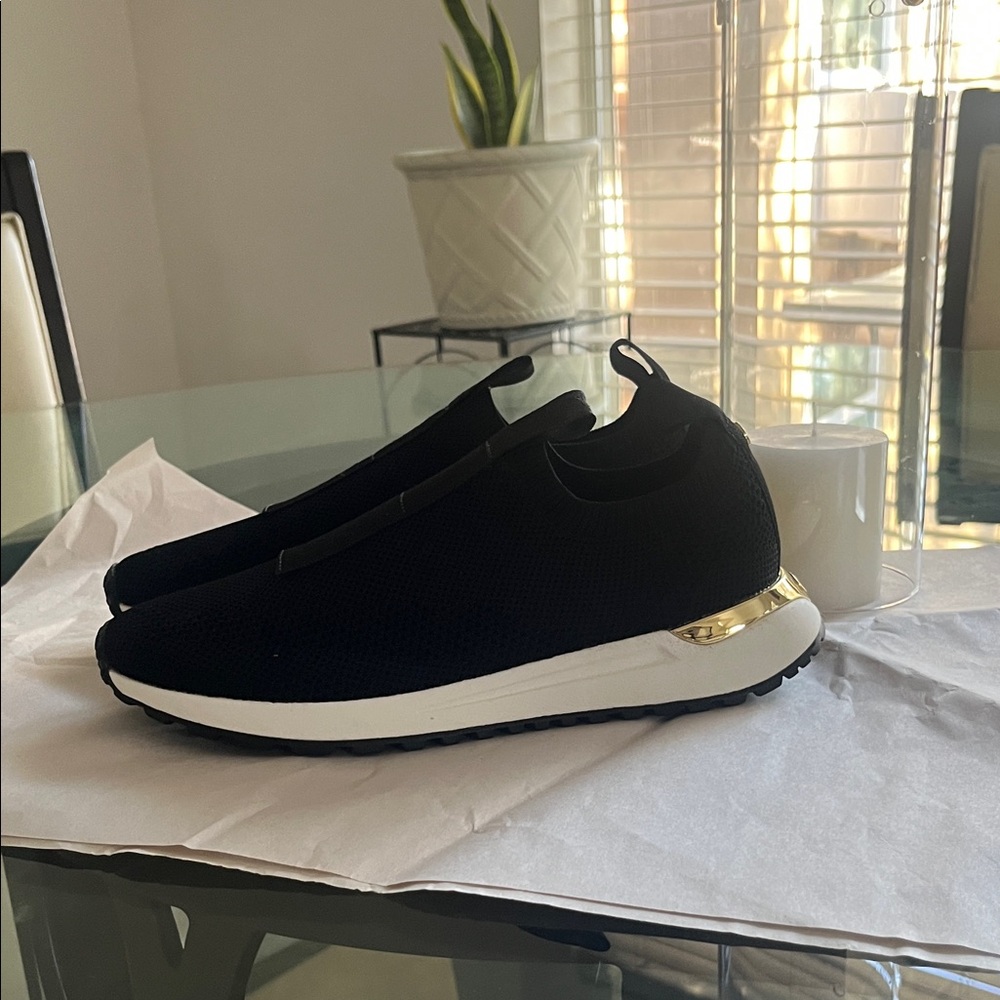 Michael Kors Black Sneakers with Gold Detail